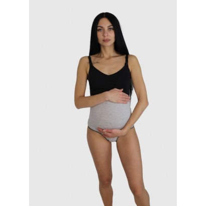 Трусы на живот для беременных Cерые c черным